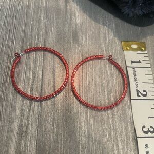 Elegant Red Hoop Earrings